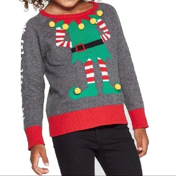 Well Worn Holiday Elfie Sweater Charcoal Grey Sz 2T - Picture 8 of 10